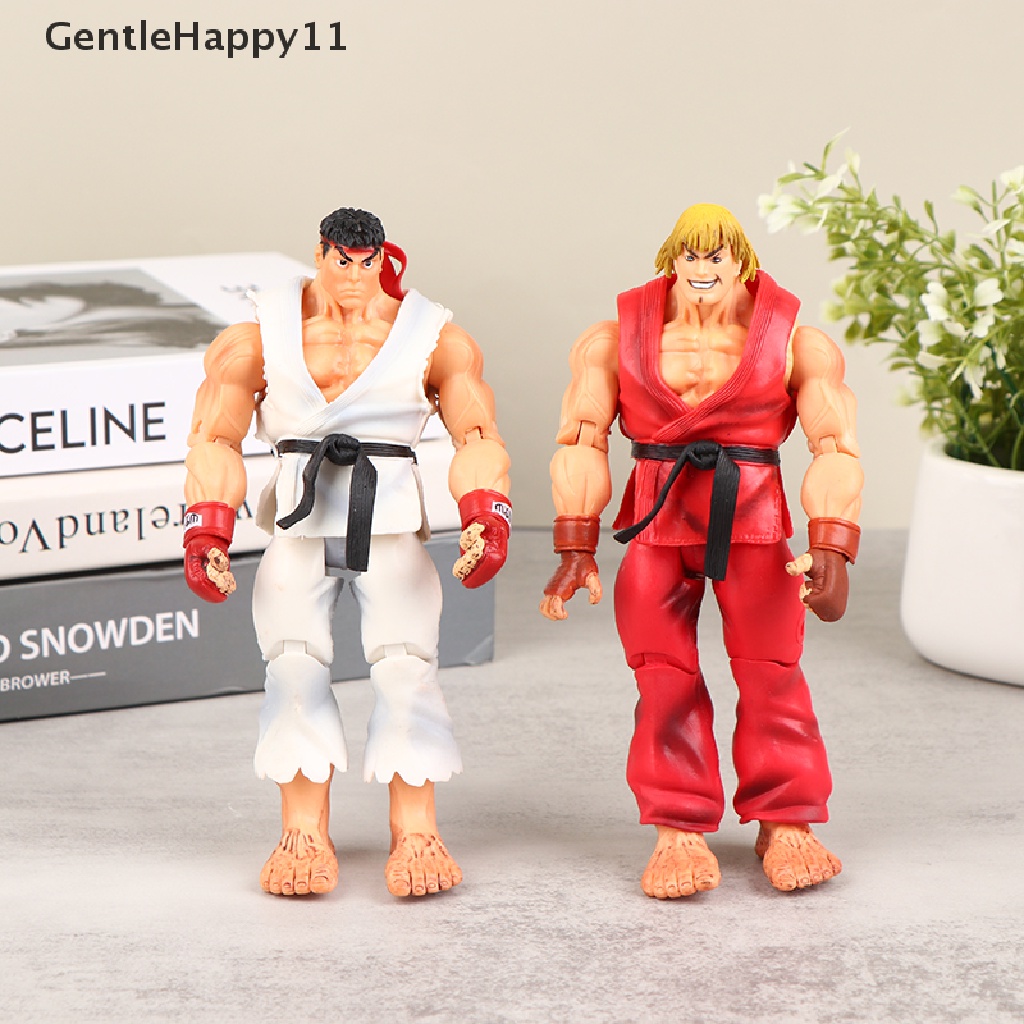 Gentlehappy Kawaii Street Fighter Anime Action Figure PVC Mainan Lucu Berdiri Hoshi Ryu Ken Masters Boneka Dekorasi Kamar Hadiah id