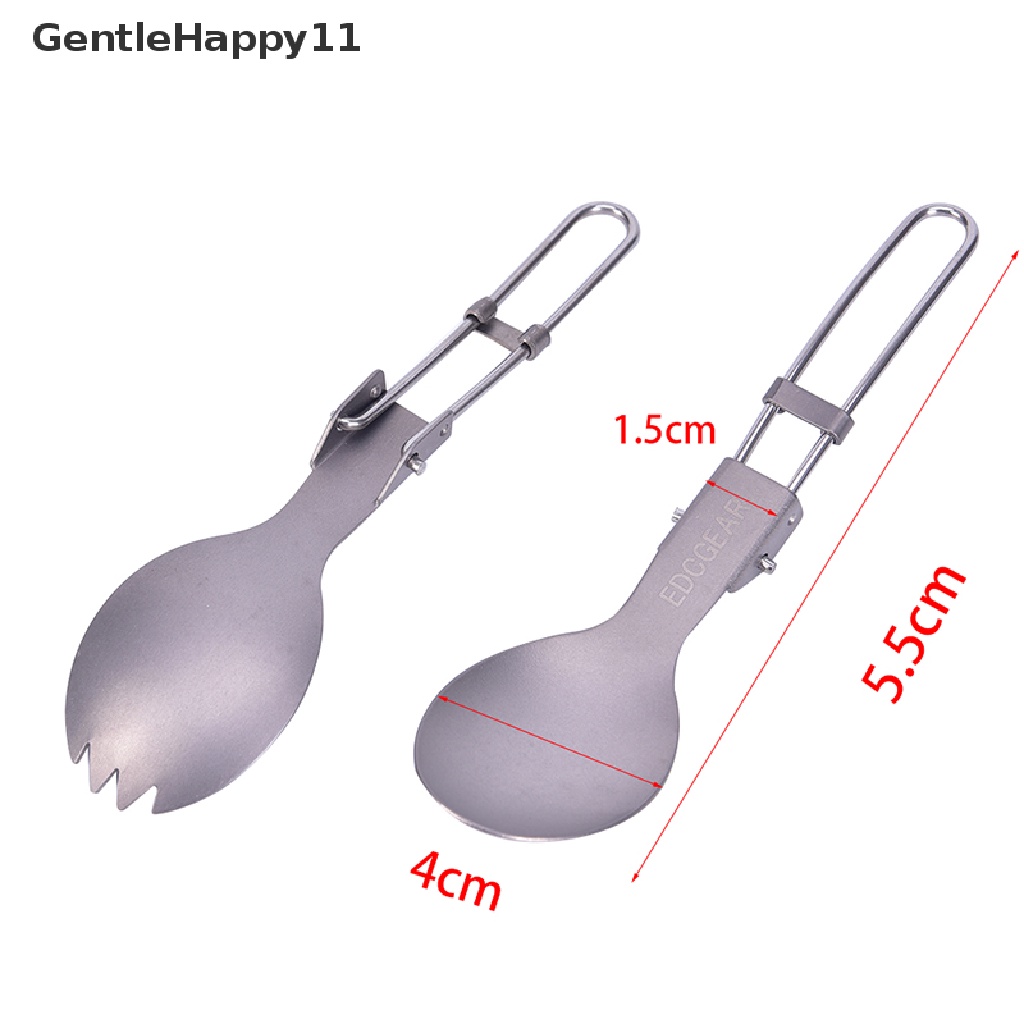 Gentlehappy Peralatan Makan Camping Outdoor Titanium Sendok Garpu Lipat Spork Alat Makan id