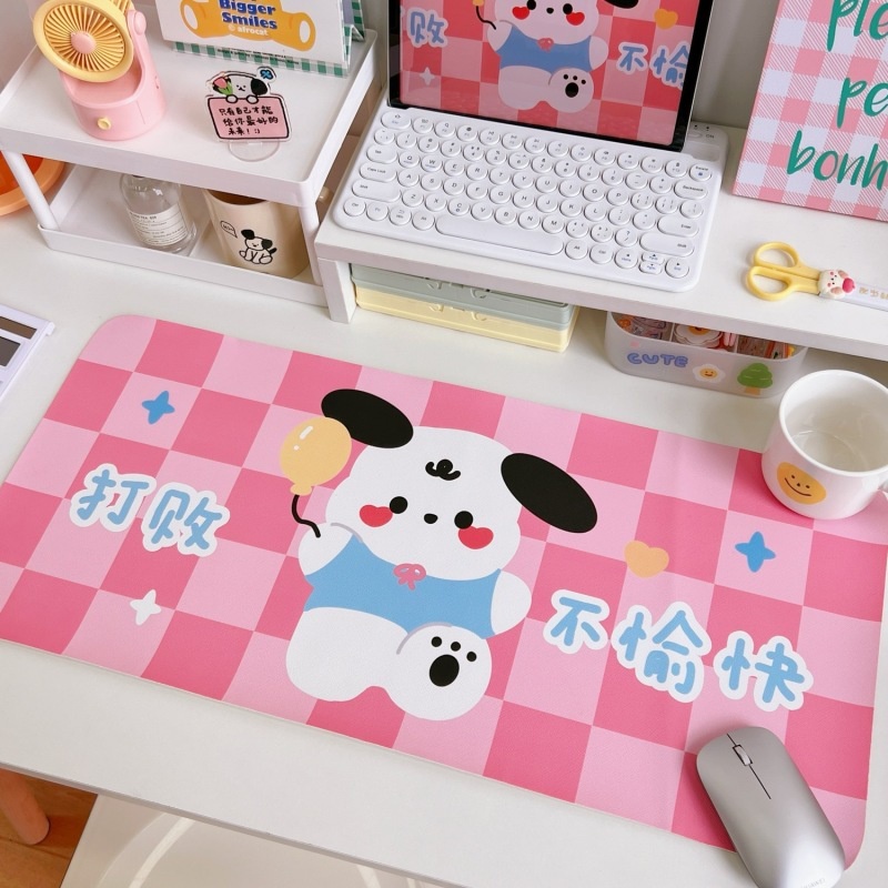 Little Bear Rabbit Desk Mat Kartun Kulit Alas Meja Tulis Meja PVC Mat Tahan Air Non Slip Alas Tikus