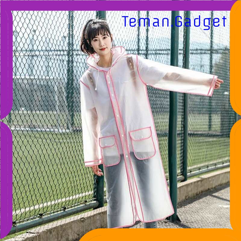 TG - OTO FJUN Jas Hujan Portable Raincoat Transparent Poncho with Hood - FJ300