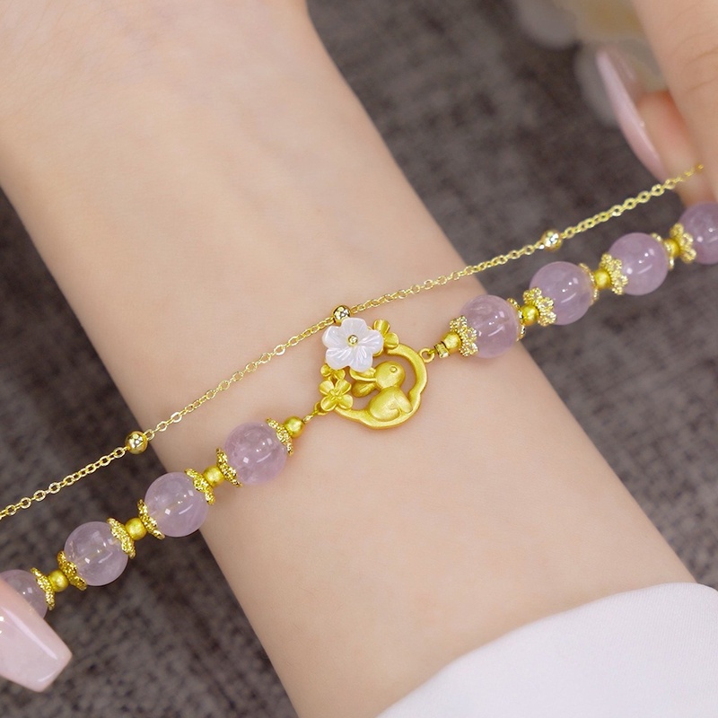 Gelang Bunga Kelinci Bahan Alloy Mutiara Korea Untuk Wanita