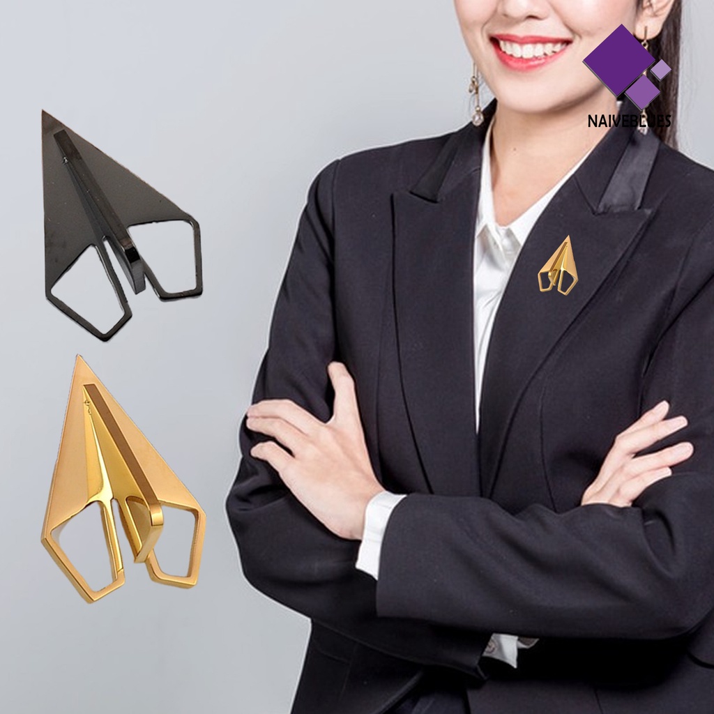 &lt; Naiveblues &gt; Bros Pin Vintage Simple Pesawat Kecil Ringan Electroplating Hias Stainless Pria Wanita Airplane