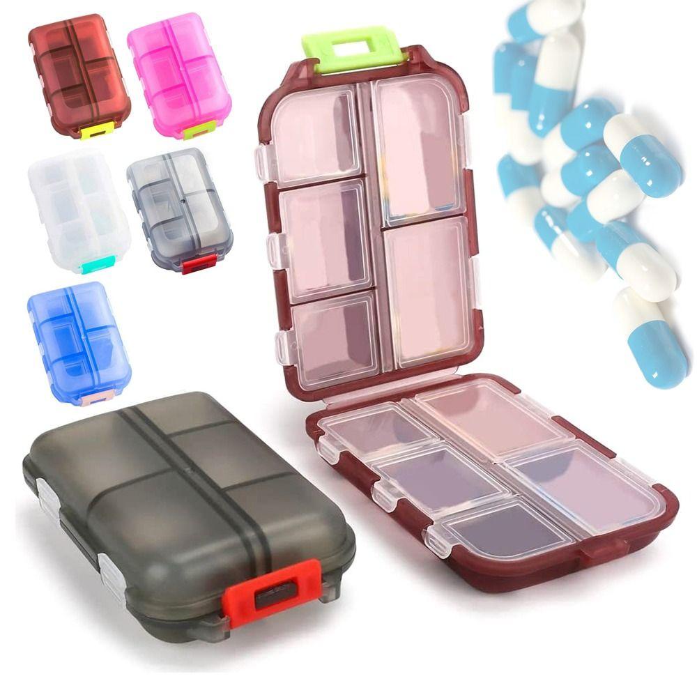 Pineapple Pill Case 10grid Double Layer Obat Tablet Dispenser Wadah Organizer Splitters Kotak Obat