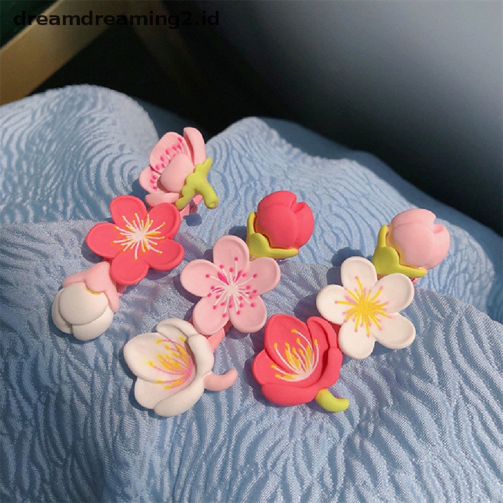 (dream) Pink Sakura Peach Blossom Jepit Rambut Hiasan Kepala Wanita Perempuan Bunga Manis Hair Clip Aksesoris Rambut//