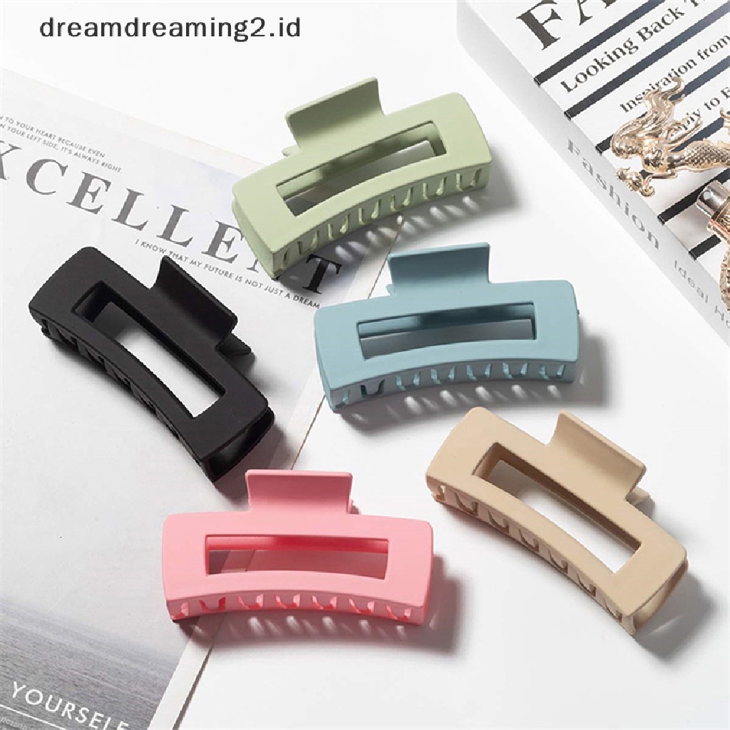 (dream) 2022new Ladies Claw Clip Kokoh Warna Plastik Hair Claw Jepit Rambut Besar//