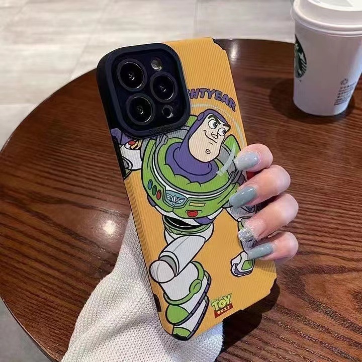 Cool Toy Story Buzz Lightyear Leather Soft Case for Samsung A21S A12 A50S A30S A20 A30 A32 A22S A52S A72 A10S A33 A53 A73 A13 A04S A23 A51 A71 A31 Black Phone Case for Men Man