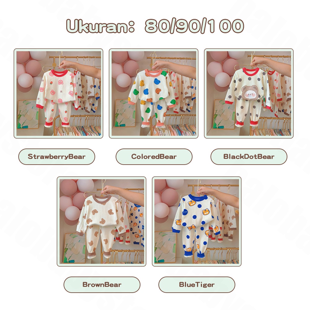 Halo Baby Piyama Setelan Baju Tidur Anak/Setelan Anak Pyama Lengan Panjang motif lucu