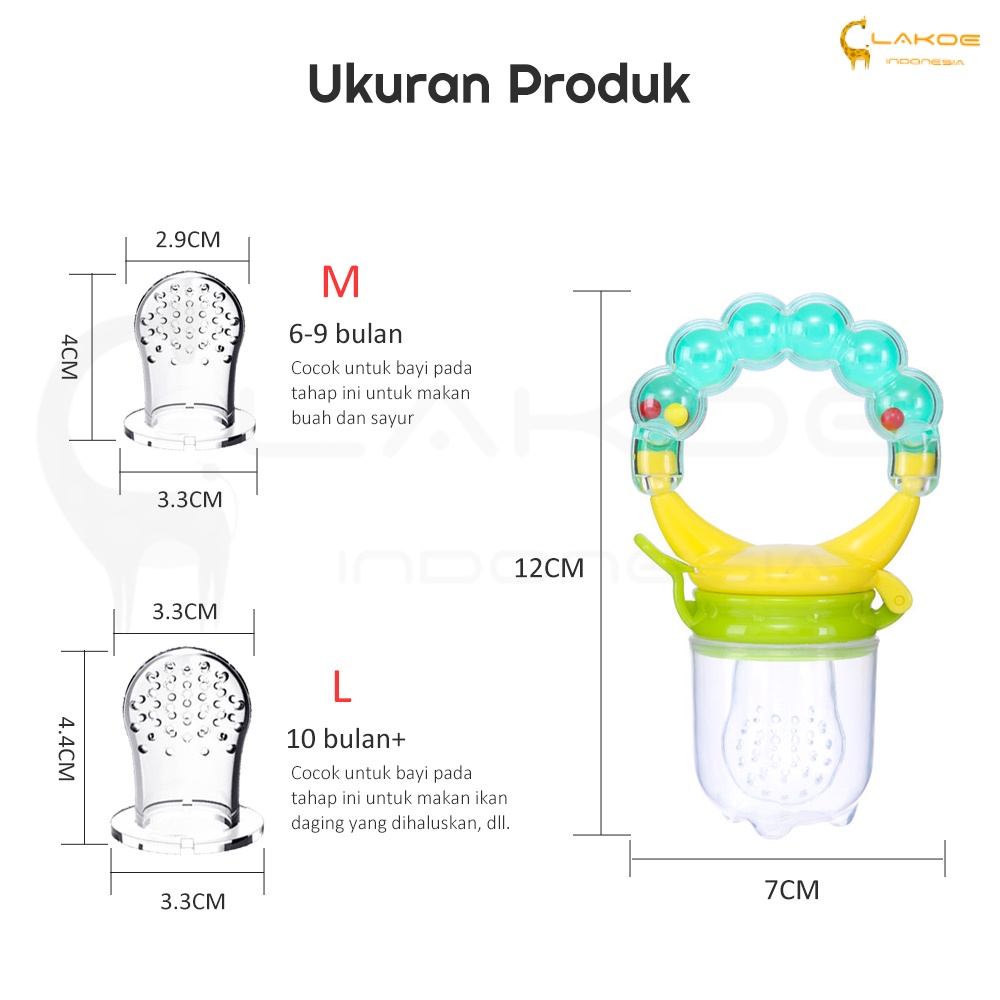 Lakoe Empeng Dot Buah Anak Bayi/Fruit Feeder Rattle Teether/Kompeng Pacifier Gigitan Bayi