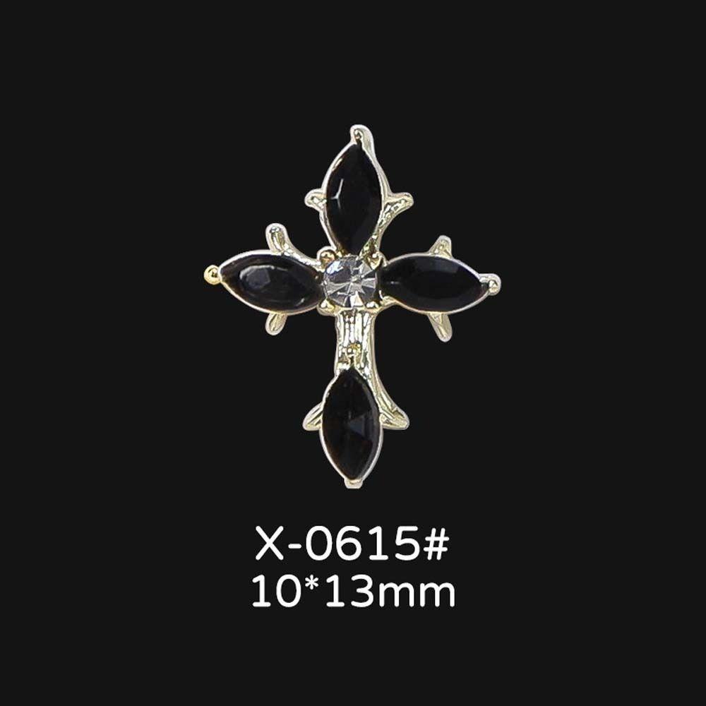 Mxbeauty Cross Nail Rhinestones Fashion Jepang Spider Alloy Cross Nail Hiasan Nail Perhiasan