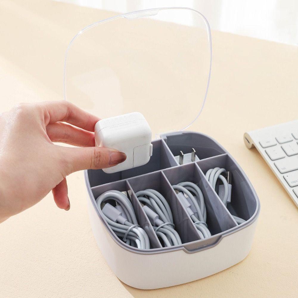 R-FLOWER Kotak Penyimpanan Kabel Data Wadah Penyimpanan Desktop Storage Tahan Debu Kualitas Tinggi