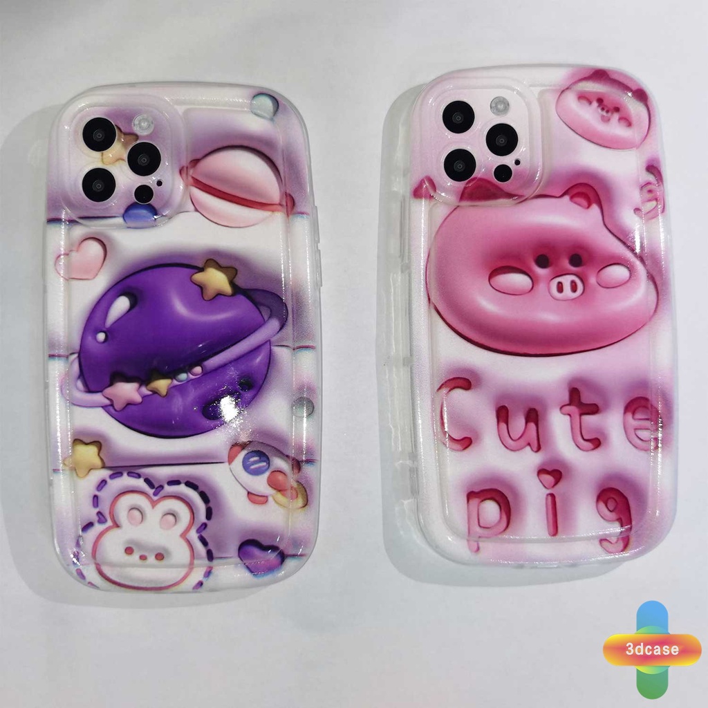 Compatible For Case IPhone 6 7 6S 8 14 Plus XR 11 12 13 14 PRO MAX X XS MAX 11 12 13 Se 2020 6SPlus 7Plus 6Plus 8Plus 14Plus XSMAX Planet Rabbit Silicone Soap Case