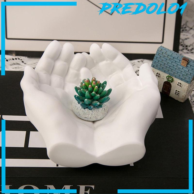 [Predolo1] Mangkok Berbentuk Tangan Putih Resin Patung Tangan Tea Light Holder Planter