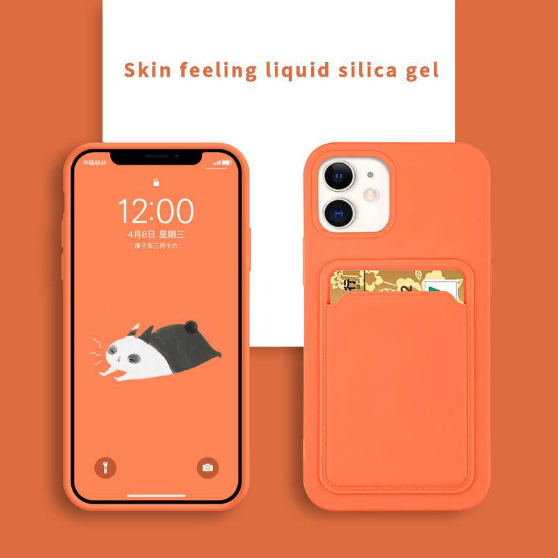 Casing Ponsel Untuk iPhone X XS MAX Xr7 8 Plus SE 2022 2020 cover Cases Tas Kartu Silikon Cair Lembut Untuk iPhoneX iPhoneXR iPhoneXSmax