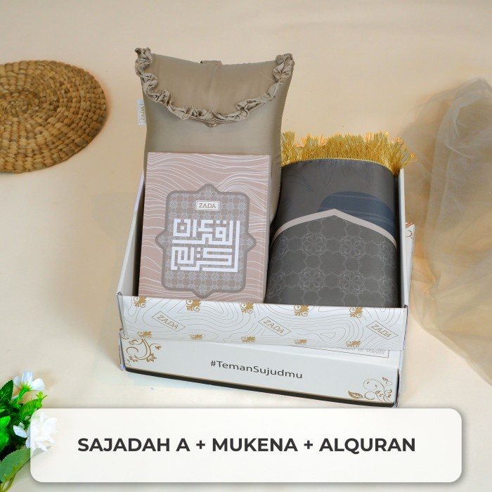 Seperangkat Alat Sholat Lengkap Sajadah Alquran Mukena BROWN SUGAR - PAKET 4