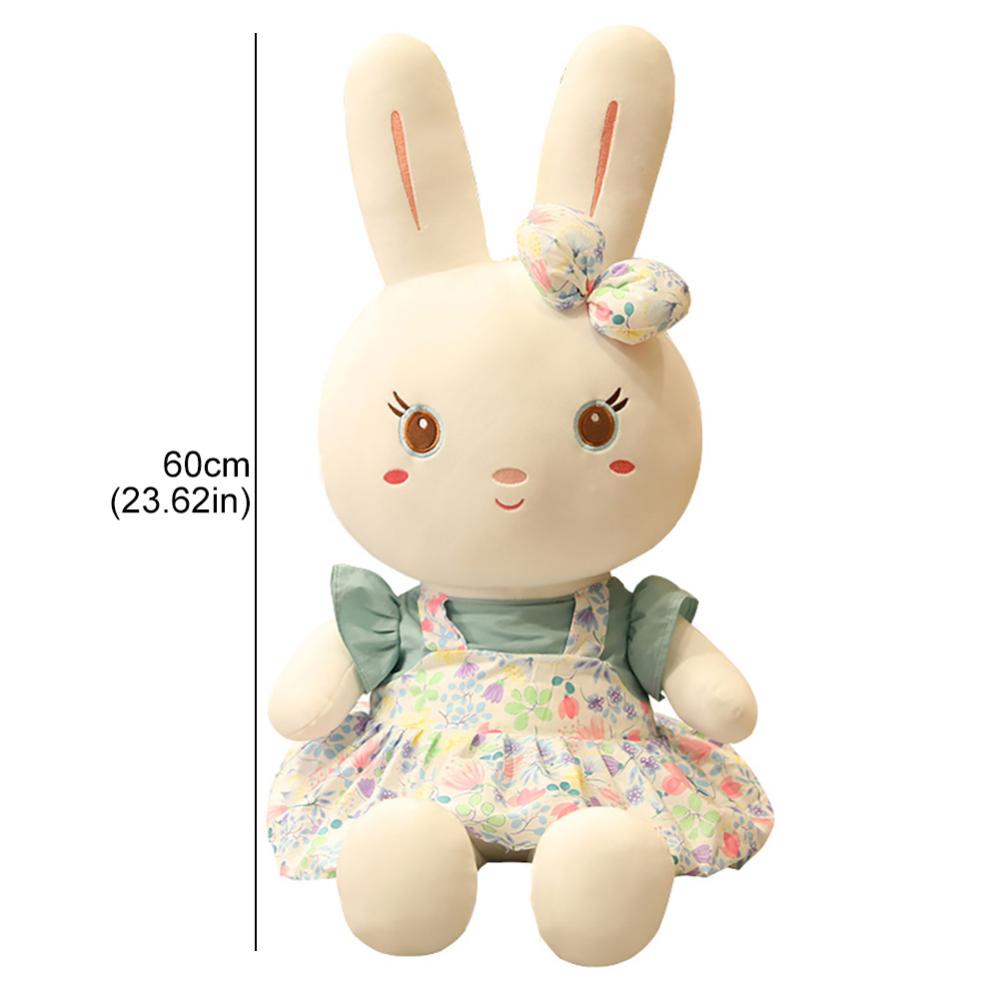 Timekey 60cm Kelinci Lucu Mainan Mewah Dengan Simpul Busur Telinga Panjang Boneka Lembut Boneka Bunny Doll Mainan Tidur Anak Perempuan Anak Bayi Plush Animal Birthday Toy B2P3