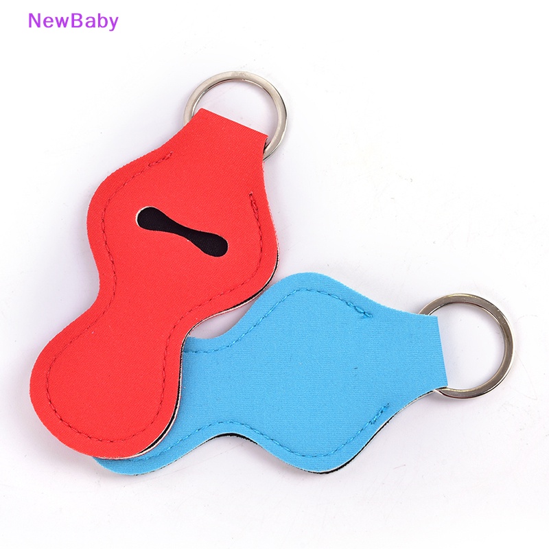 Newbaby Neoprene Floral Waterproof Lip Chap Lip Balm Holder Tas Gantungan Kunci ID