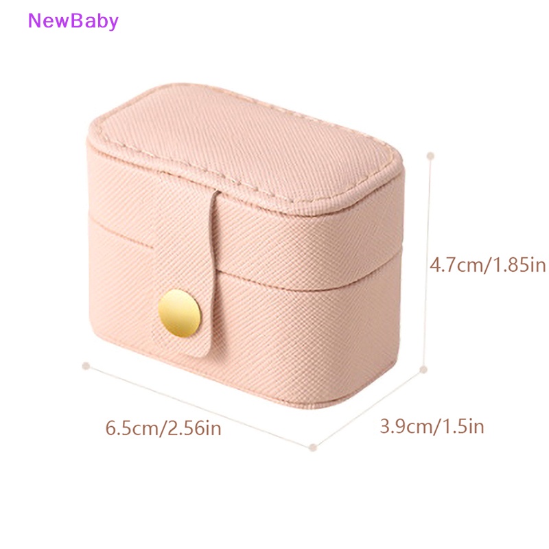 Newbaby Tempat Perhiasan Travel Kecil Portable Anting Organizer Box Tempat Penyimpanan Kulit ID