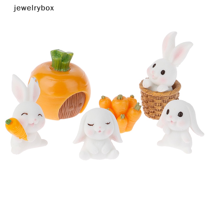 [jewelrybox] 7pcs DIY Mini Miniatur Taman Peri Kelinci Dekorasi Craft Ornamen Aksesoris Butik