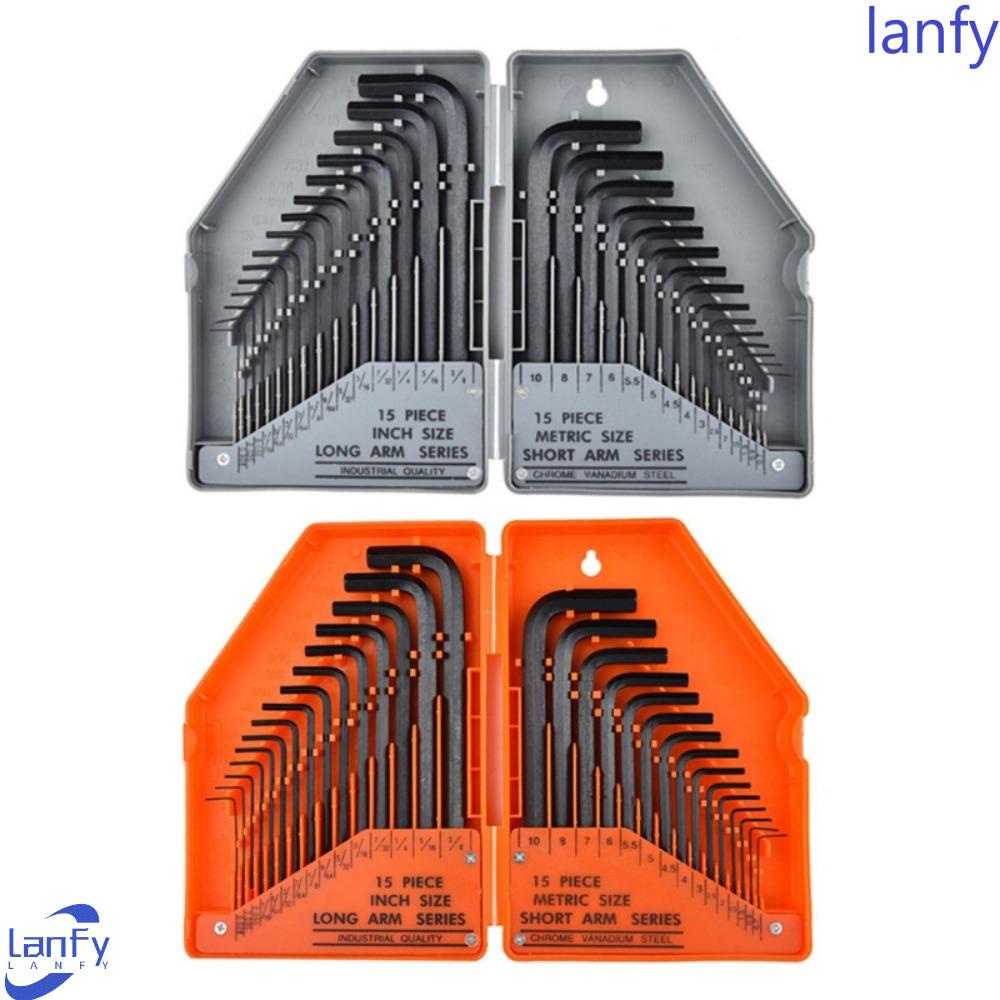 Lanfy Allen Kunci Hex Set L Type 30 Pcs Arm Flat Head Socket Wrench Hand Tools Kit Spanner Kunci Set Obeng Set