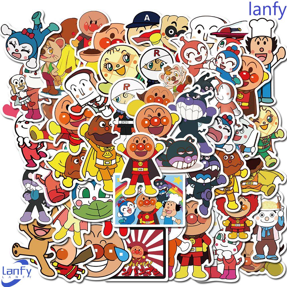 Lanfy Anpanman Stiker Lucu Dekorasi Ponsel Laptop Stationery Sticker Skateboard Stiker Anime