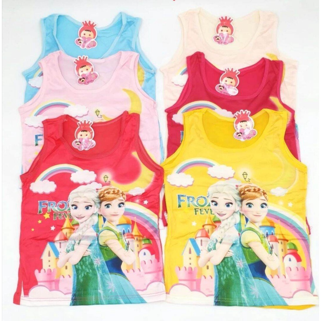 1 PCS SINGLET ANAK CEWEK PEREMPUAN 3D KATUN SPANDEX PREMIUM SINGLET