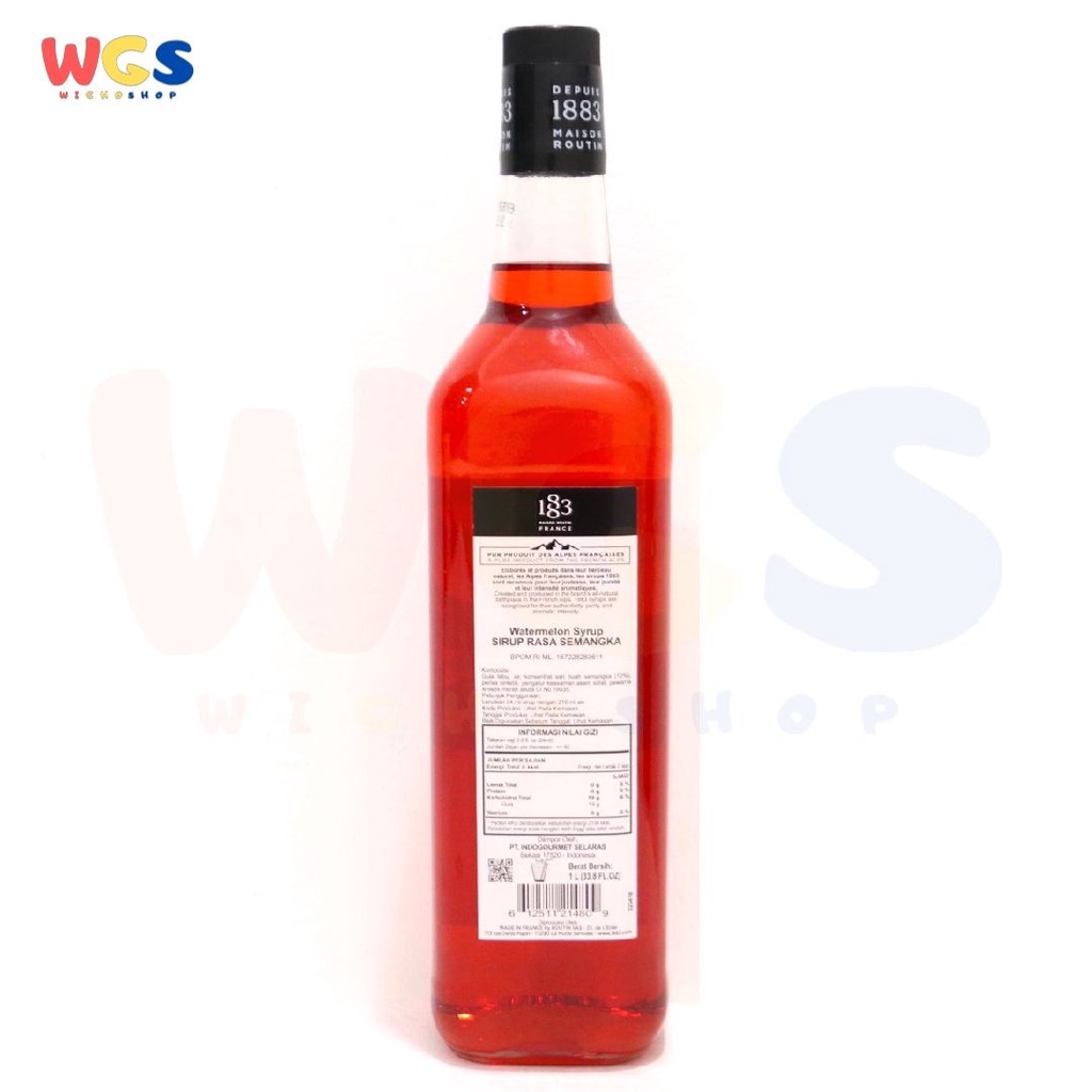 Syrup 1883 Maison Routin France Watermelon Flavored 33.8 fl oz 1ltr