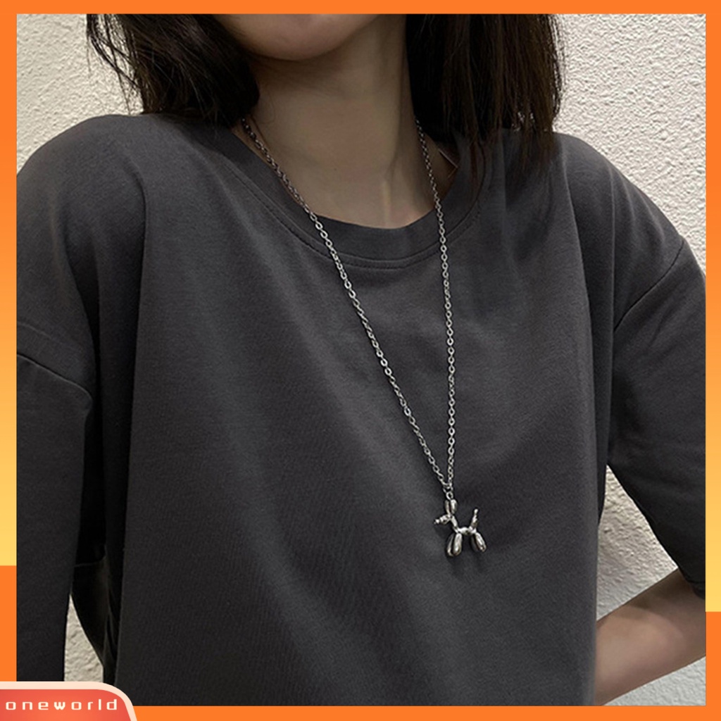 [EONE] Sweater Kalung Hypoallergenic Kasual Minimalis Alloy Halus Hadiah Perhiasan Fashion Pria Wanita Anjing Liontin Rantai Panjang Untuk Pacaran