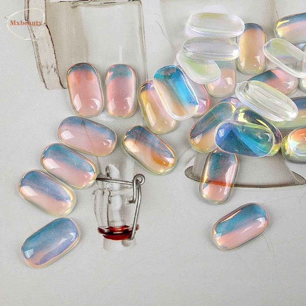 Mxbeauty Aurora Hiasan Kuku Warna-Warni 30 Pcs Jelly DIY Resin Manicure Aksesoris Flatback Kristal Nail Art Rhinestones