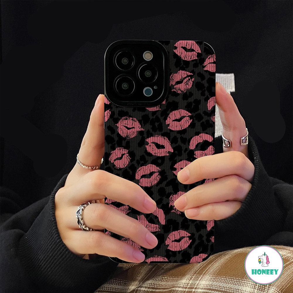 IPHONE Fashion Full Lip Case Kompatibel Untuk Iphone11 12 13 14 Pro Max 12Pro 14 7 8 Plus X XR XSMAX Soft Cover Pelindung