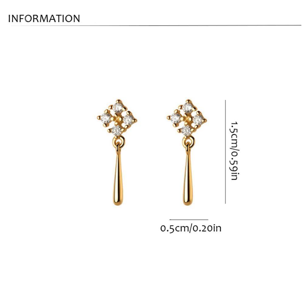 Mxbeauty Anting Tetesan Air Hadiah Shiny Elegan Bulat Indah Persegi Gaya Korea Earrings