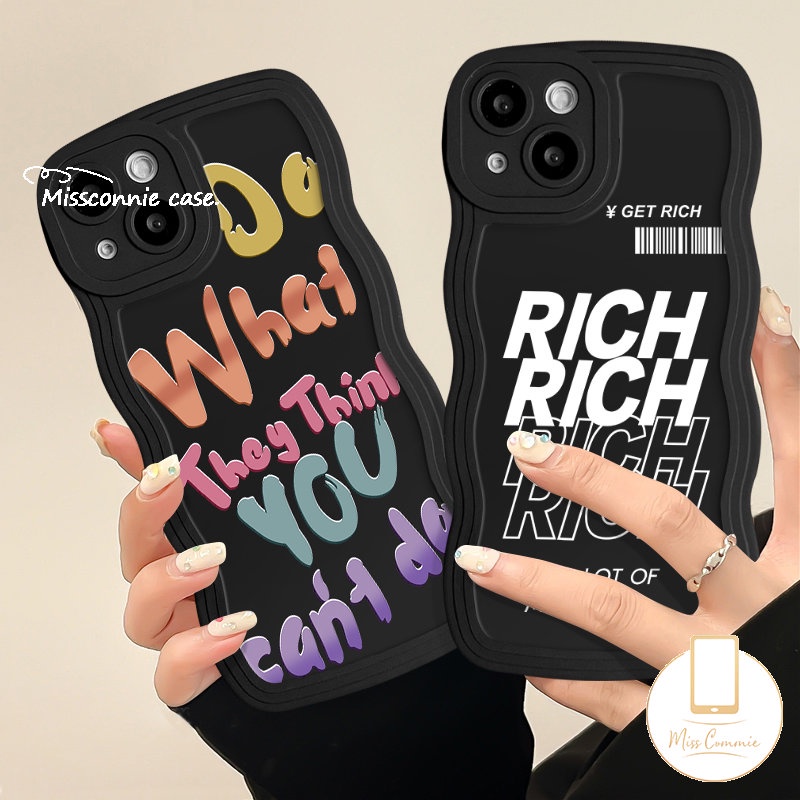 Simple INS Graffiti Letter Case Untuk Redmi Note11 9s 8 10s 9 11s 11 10 Pro POCO M3 X3 NFC Pro Redmi 10C 10A 9T A1 12C 9C 9A 9 10 A1+Mi 11T Pro Soft Tpu Wavy Edge Cover Belakang