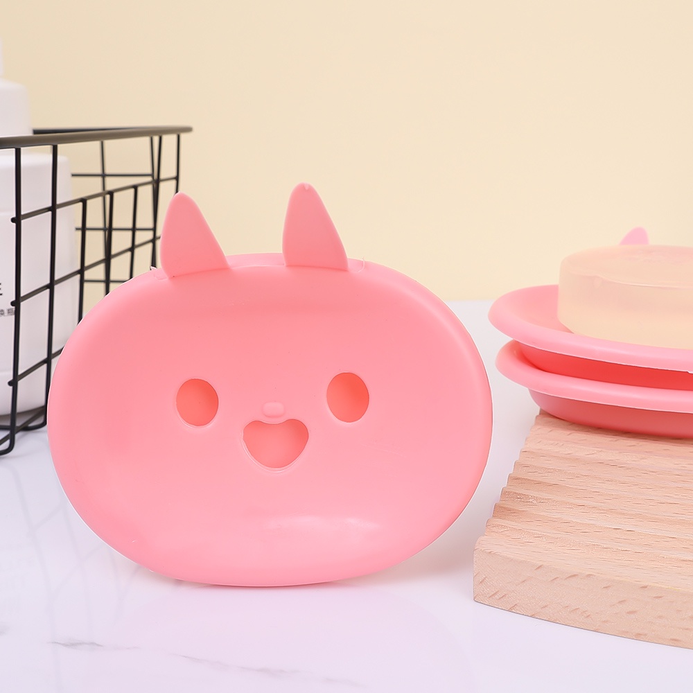 Kreatif Kartun Lucu Bunny Double Layer Detachable Soap Box Rack/Rak Sabun Desktop Kamar Mandi/Drain Soap Dish/Tempat Penyimpanan Sabun/Bathroom Tray Organizer Accessories