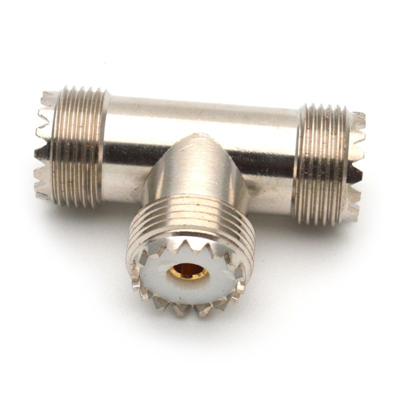 Vivi 1PC Konektor PL259 UHF Female PL-259 Ke Dual SO-239 UHF Female SO239 Triple Tee Tipe 3arah Konektor Adaptor