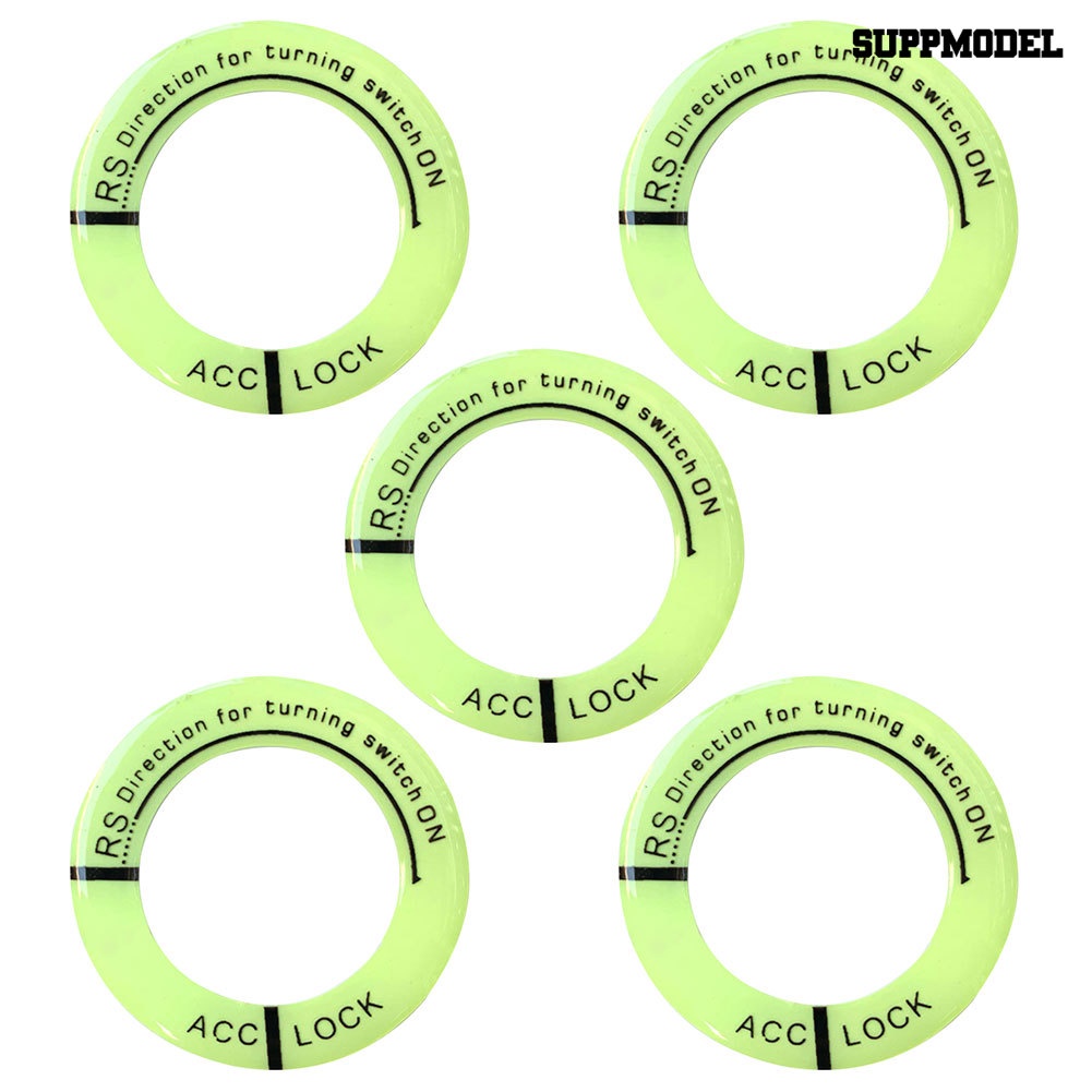 [SM Otomatis] 5Pcs Huruf Neon Kunci Kontak Penutup Lubang Kunci Mesin Ring Saklar Stiker