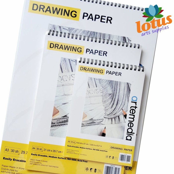 

Artemedia Drawing Paper Book A4 Wirebound Sketchbook 150gsm 30Sheets
