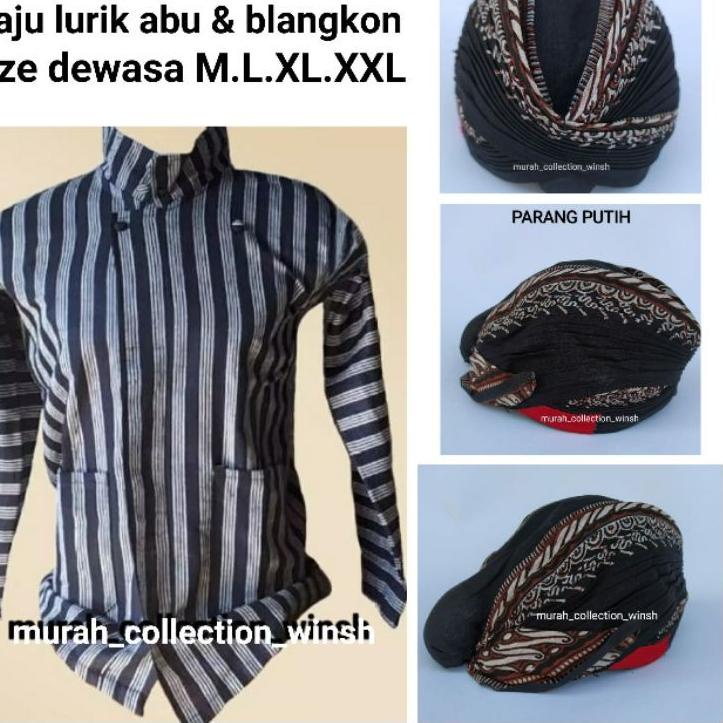 Lurik Jangan Ketinggalan order..  Set Baju lurik pria + blangkon jogja lipat || baju adat jawa || ba