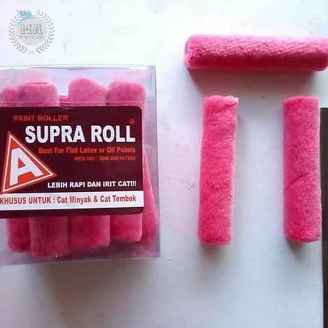 ISI REFILL KUAS CAT 12 PCS  / KUAS ROLL KAPAL 4&quot; ( BULU DOMBA)