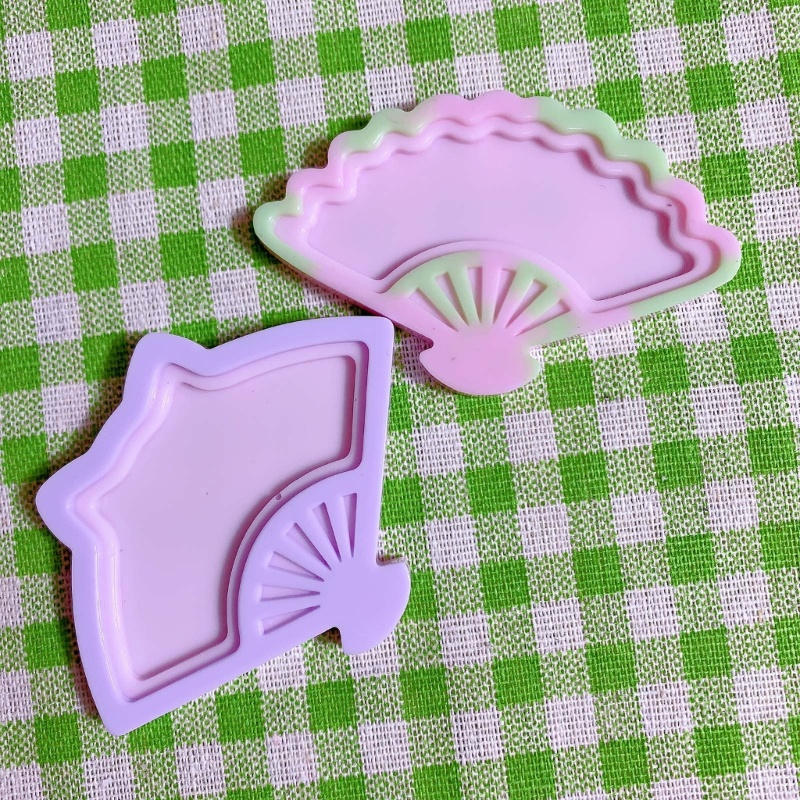 Sa Tangan Berbentuk Kipas Makanan Penutup Cetakan Silikon Kipas Yang Indah Resin Casting Cetakan Handmade DIY Membuat Seni Craft Dekorasi Kue