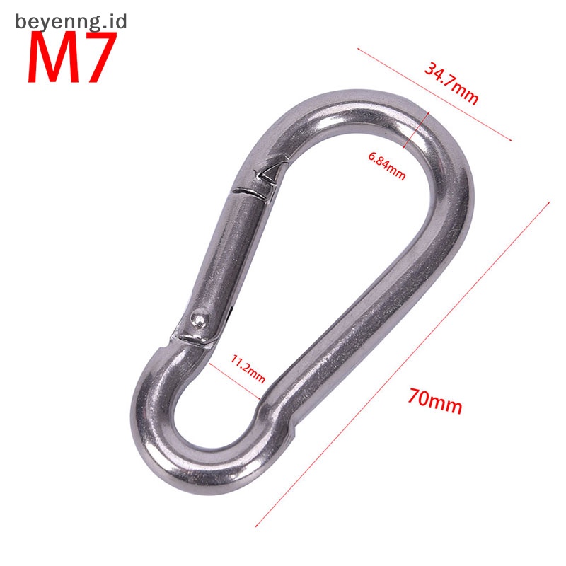 Beyen 304gantungan Kunci Kait Snap Carabiner Pegas Stainless Steel Quick Link Lock Buckle ID