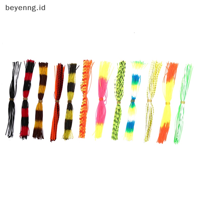 Beyen 12ikat Rok Mix Silikon Untuk Jig Lures Squid Skirt Fly Tying Material ID