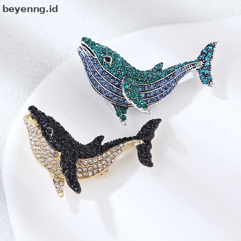 Beyen Bros Ikan Paus Berlian Imitasi Fashion Untuk Perhiasan Wanita Baju Perjamuan Brooch Pin ID