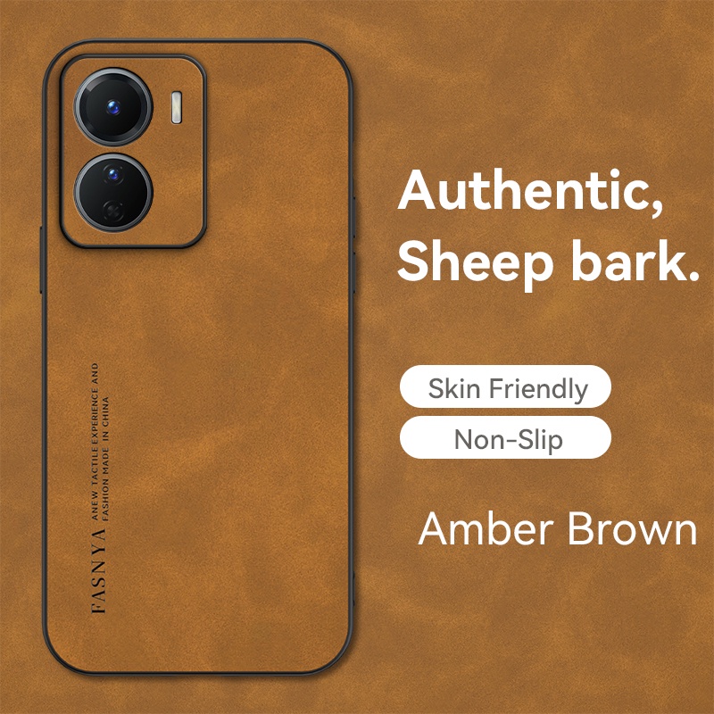 Case Kulit Domba Fashion VIVO IQOO Z7X T1 Pro 5G Y95 Y93 Y91 Y30i Y50 Y51 2020 Y53S Y51A Y85 V9 Y71 S1 Pro Mewah Simple Matte Nubuck Kulit Domba Bertekstur Soft Cover RIXUAN