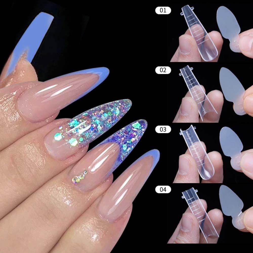 Agustina Kuku Cetakan Stiker Fashion Perekat Diri Dekorasi Kuku Manikur Aksesoris Garis Perancis Kuku Decals Nails Bentuk Ekstensi Gel Ekstensi Nail Mold