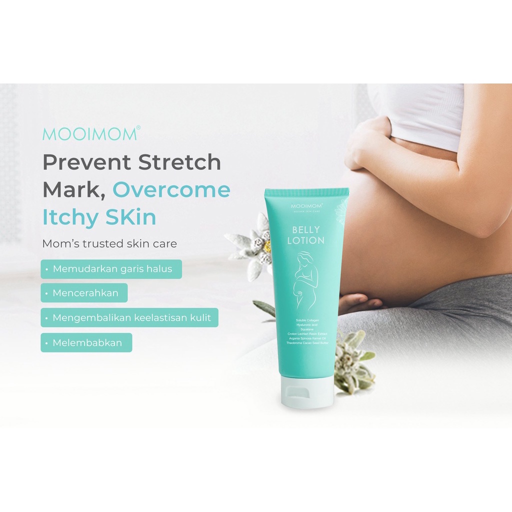 sumberasi MOOIMOM Belly Lotion - Cream Penghilang Stretch Mark (Krim Penghilang Stretchmark)