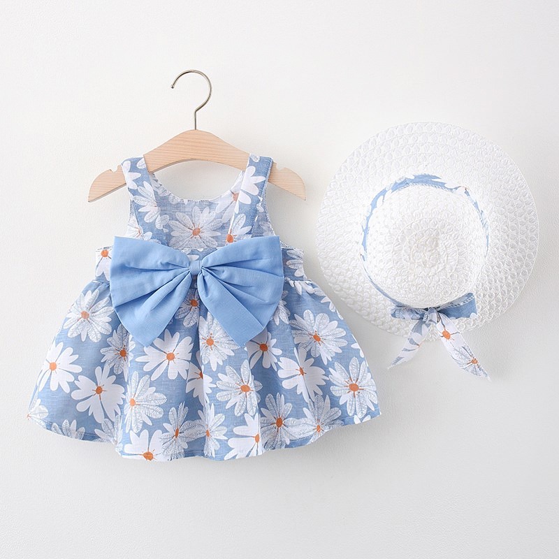 1234OS - DRESS+TOPI ANAK [IMPOR] GAUN BAYI PESTA ANAK BAYI PEREMPUAN