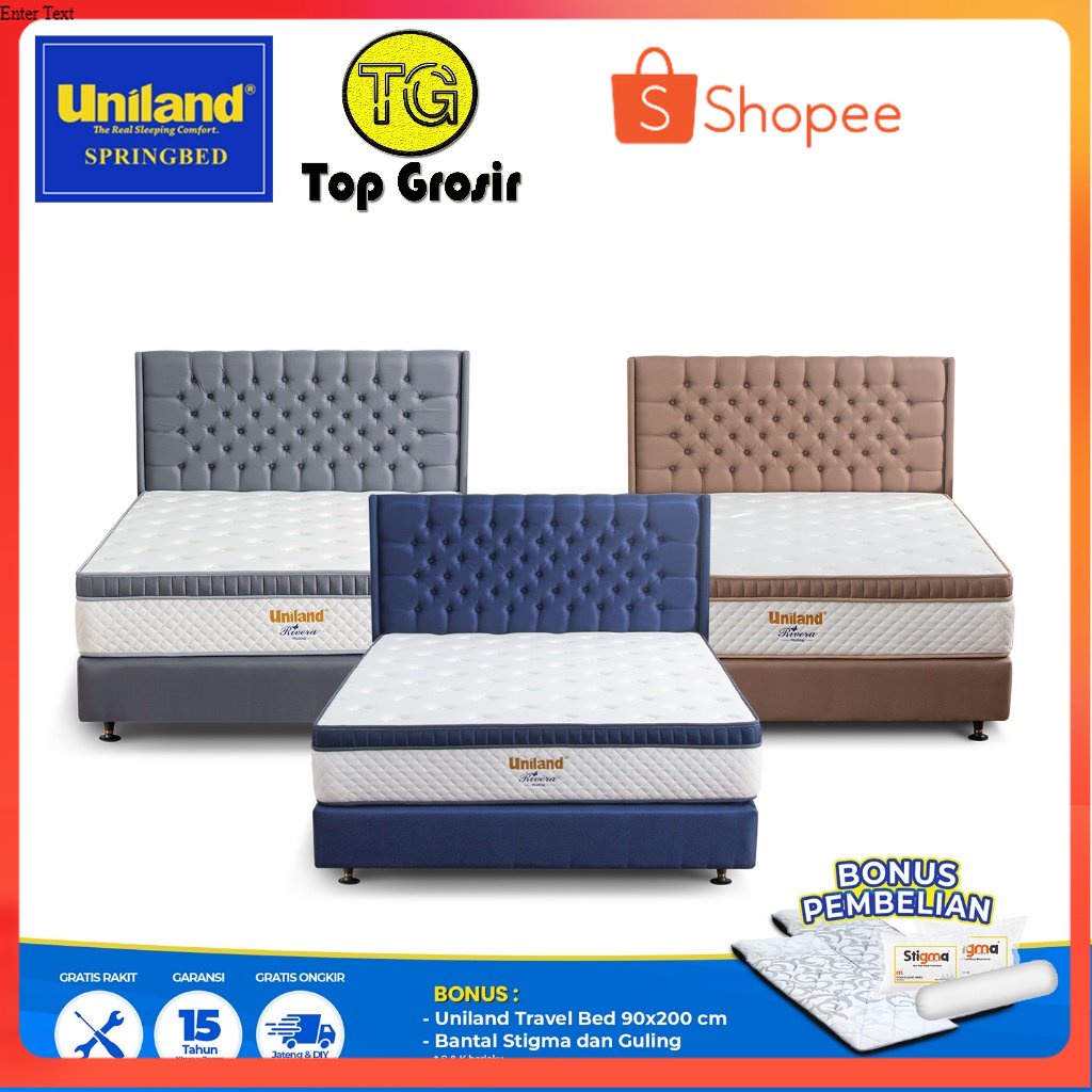 Uniland Springbed Rivera Plushtop Manila - Kasur Springbed Fullset UNILAND KUNINGAN