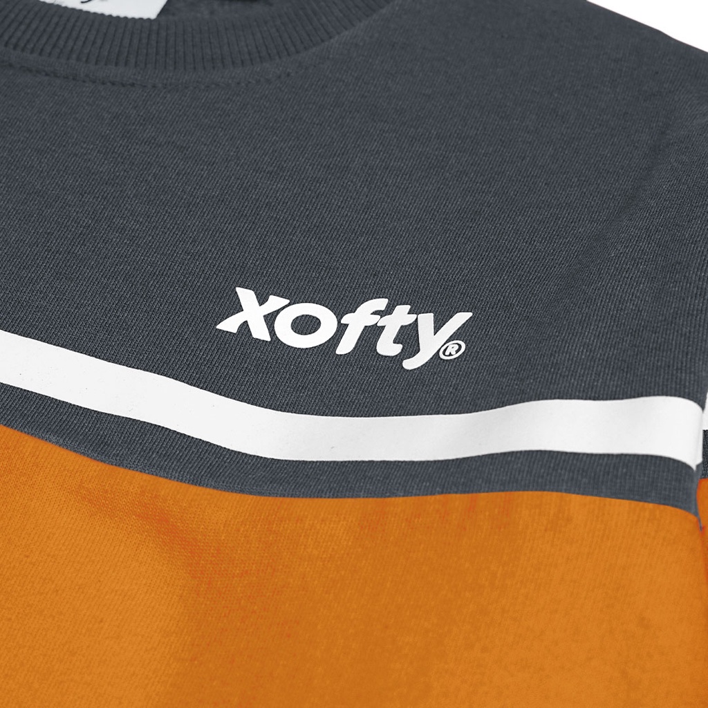 Xofty Sweater Crewneck Regular Fit Pria Dan Wanita Moz Dark Grey