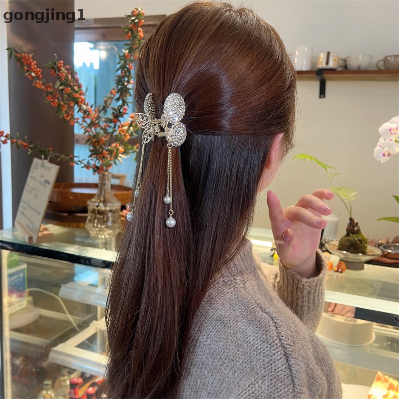 Ggg 1Pc Cherry Rumbai Jepit Rambut Berlian Imitasi Hair Clip Woman Hair Claw Perhiasan Aksesoris Rambut Peri Hiasan Kepala ID