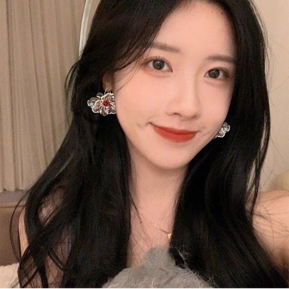 Deartiara Anting Bunga Transparan Akrilik Vintage Prancis Untuk Wanita Korea Minoritas Fashion Style Earhook Earrings