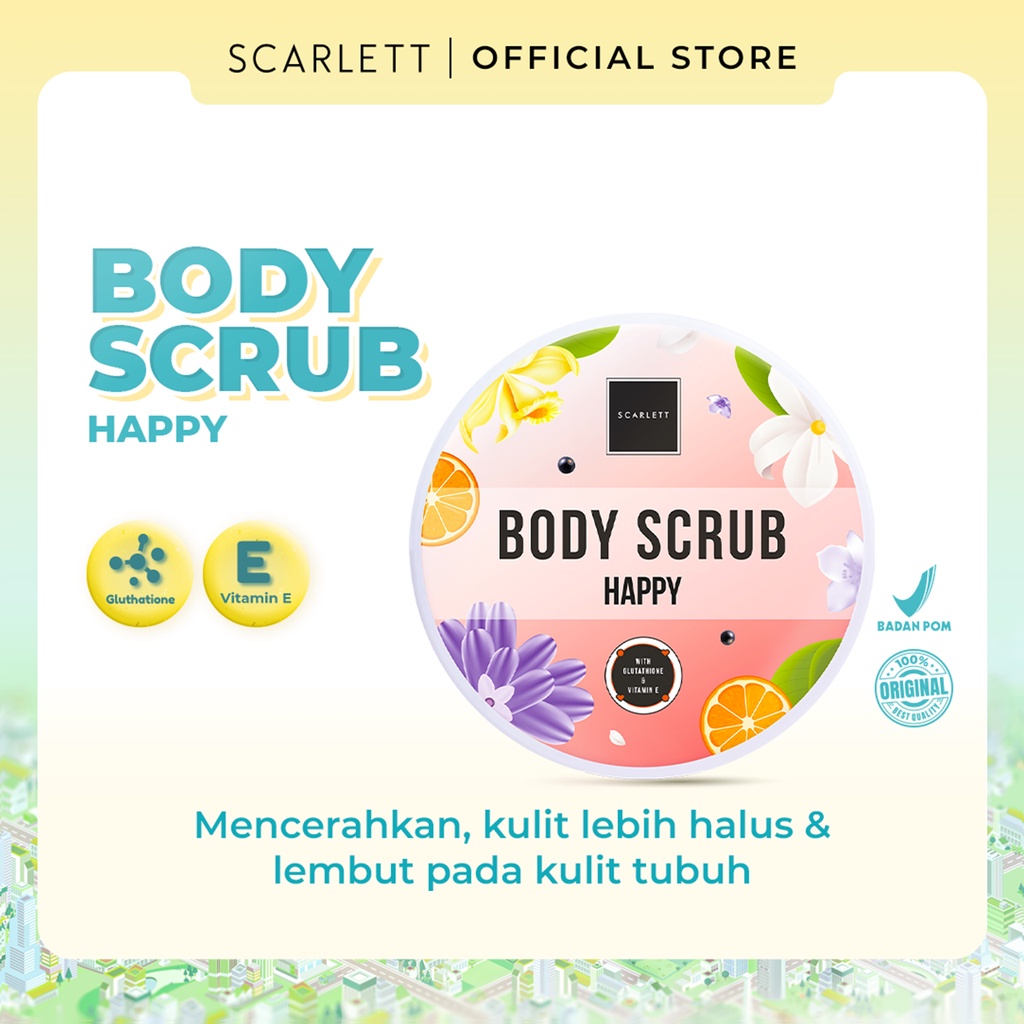 Scarlett Whitening Body Scrub Happy